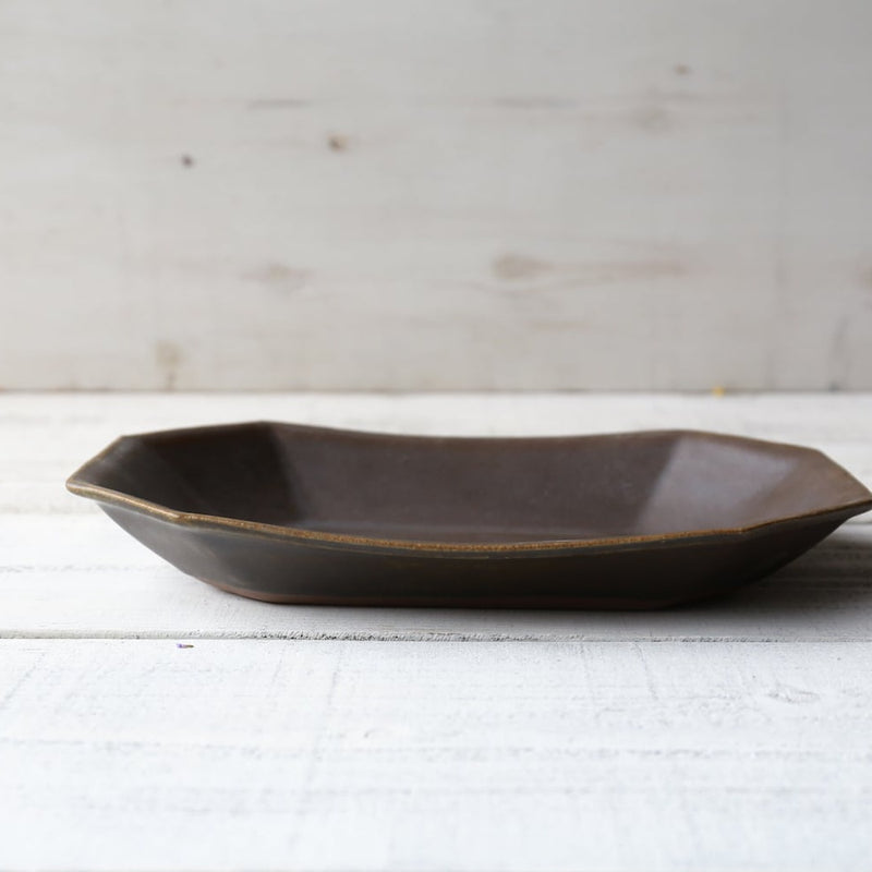 Rust Glaze Octagonal Deep Bowl (Large)