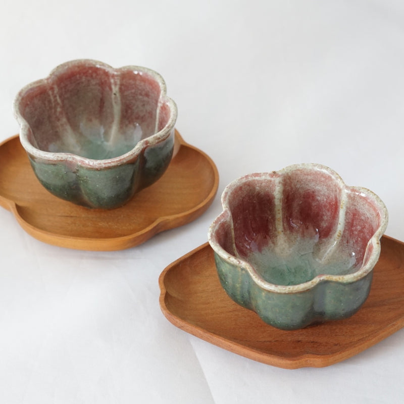 Red Enamel Flower Small Bowl