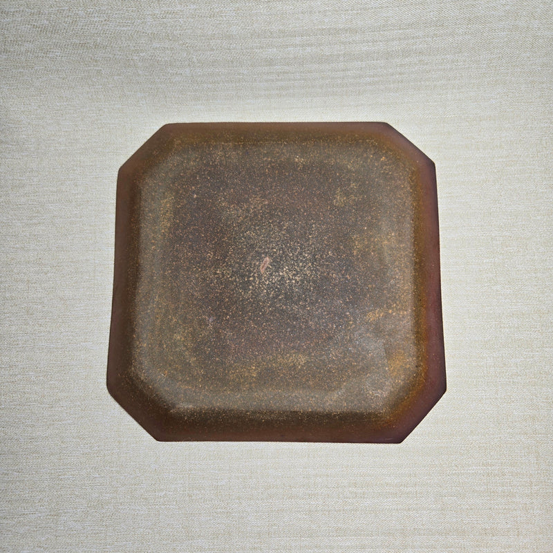 Handmade Bizen ware plate, one of a kind