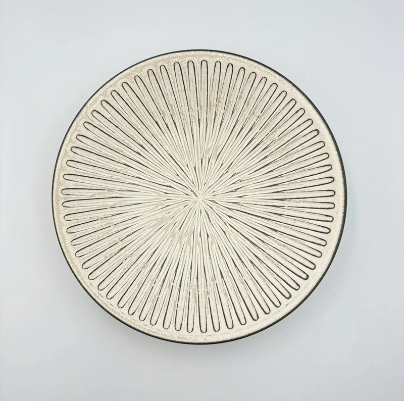 Hana Shinogi Large Plate, White