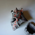 Black sake cup from Bizen, handmade in Japan