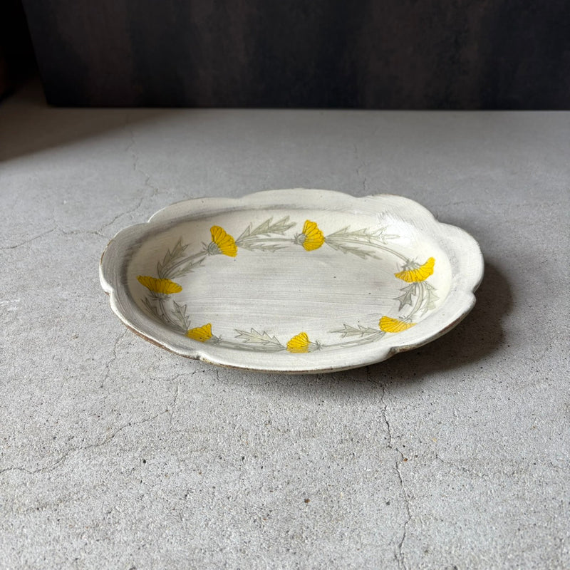 Large Painted Oval Bowl