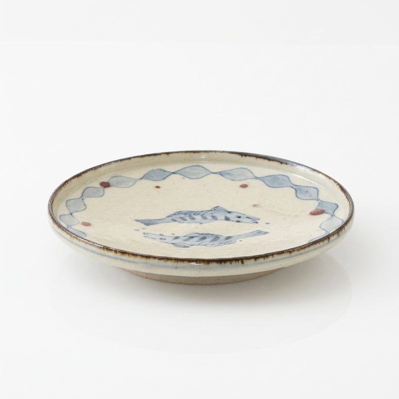 Handmade Japanese pottery plate, one of a kind