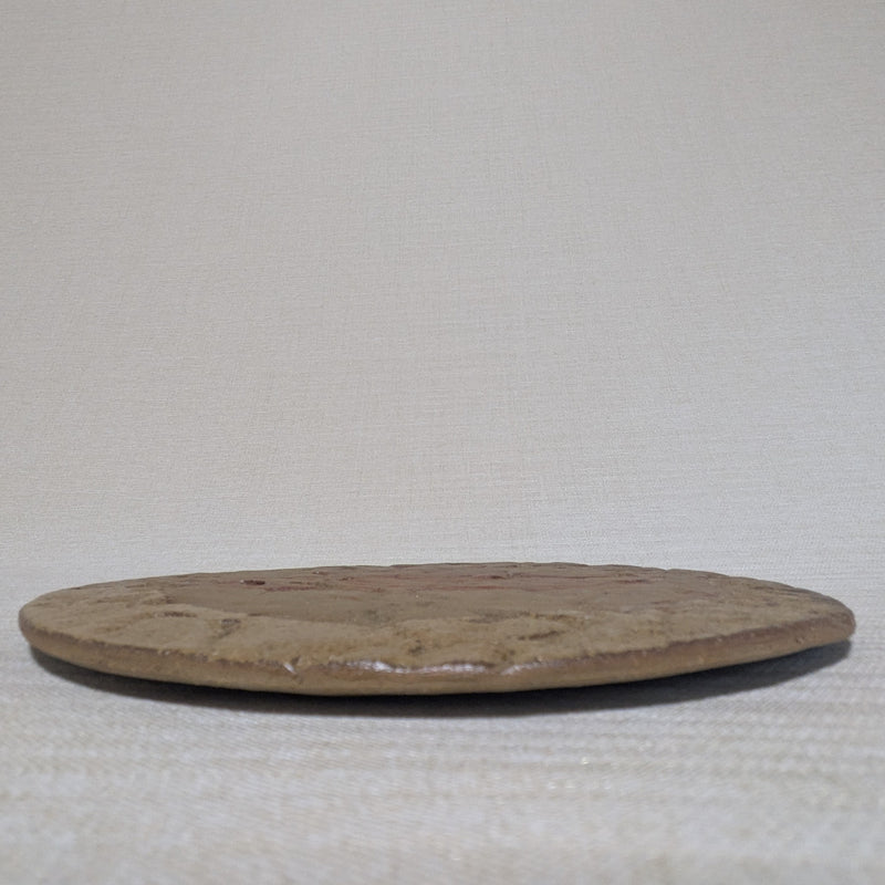 Handmade Bizen ware plate, one of a kind