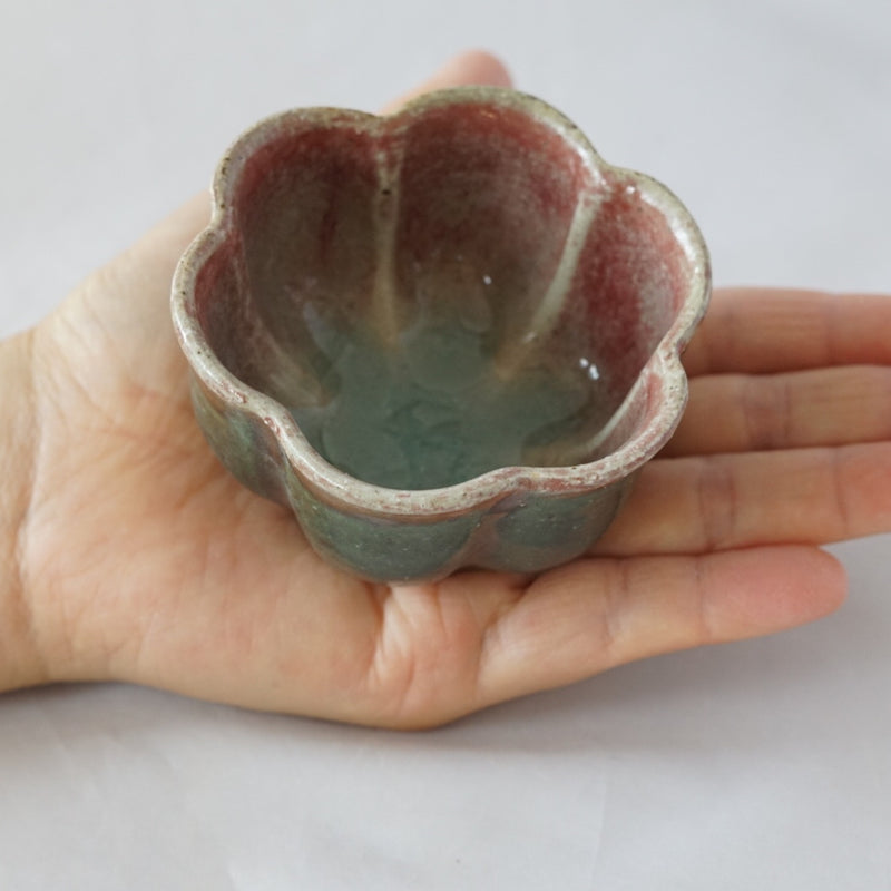 Red Enamel Flower Small Bowl
