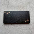 Tray with enameled chidori (plover) pattern, black, long plate, washi paper-covered