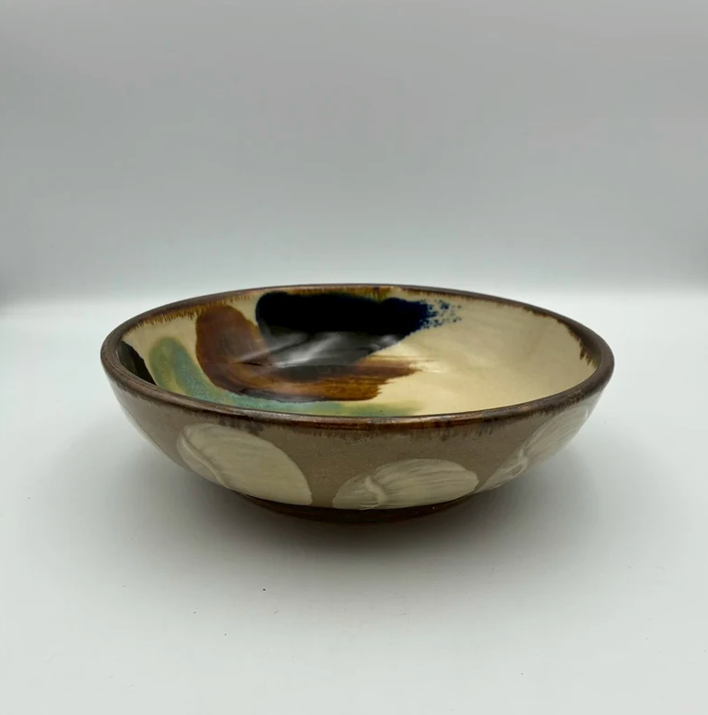 Brown bowl from Okinawa, handmade in Japan