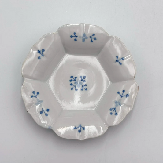 Sometsuke Small Floral Pattern Rinka Small Plate