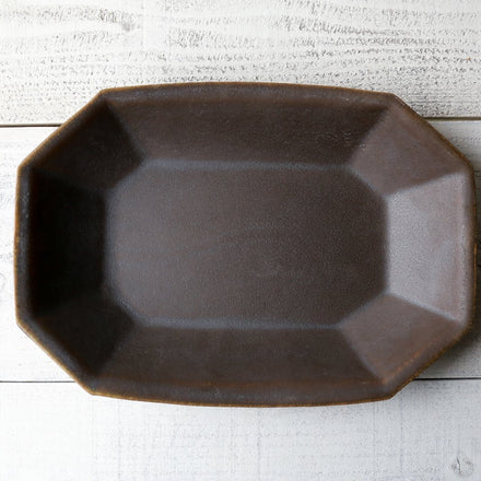 Rust Glaze Octagonal Deep Bowl (Large)