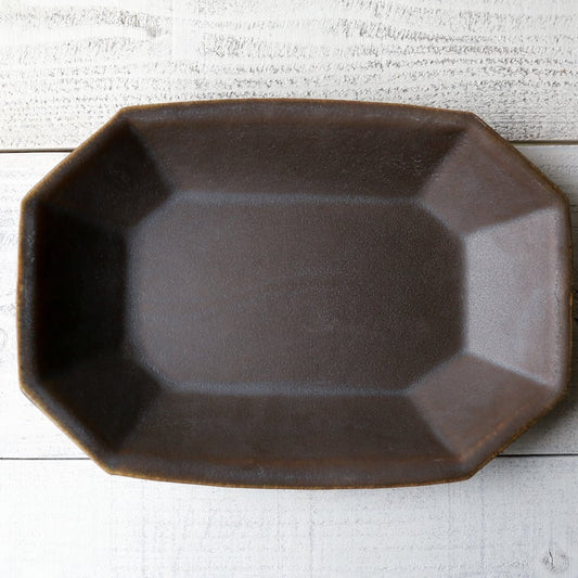 Rust Glaze Octagonal Deep Bowl (Large)