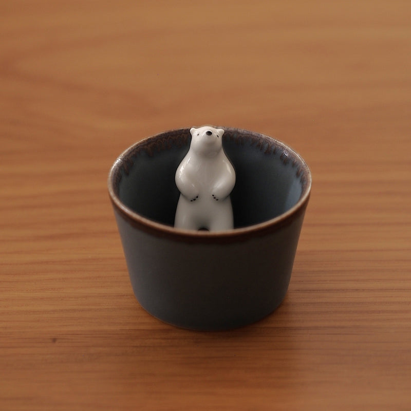 Polar Bear Sake Cup - No. 2 (Grey)