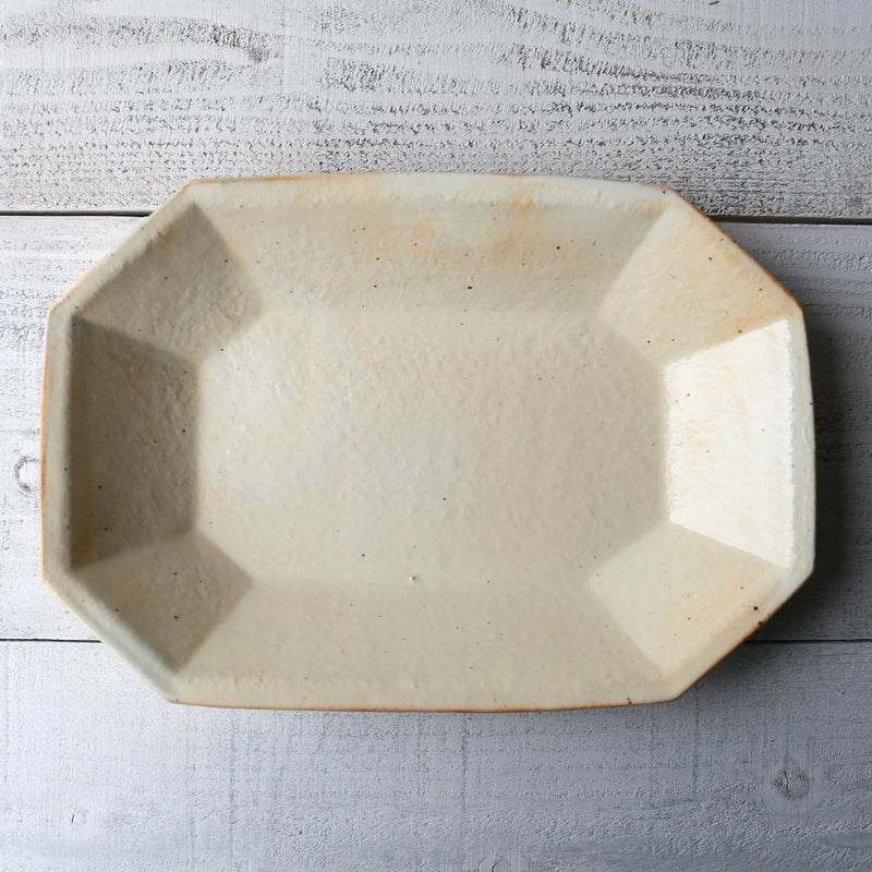 Iron oxide glaze, octagonal deep bowl, large