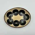 Cobalt Dot Oval Plate — Okinawa. Handmade Okinawa ware from Japan.