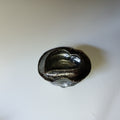 Black sake cup from Bizen, handmade in Japan