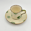Green mug from Okinawa, handmade in Japan