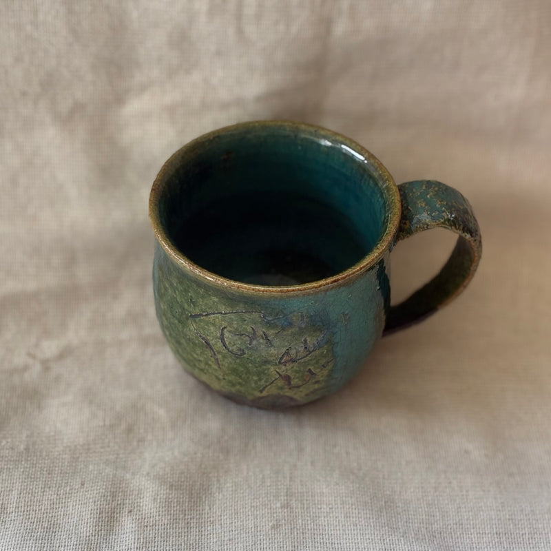 Japanese green mug from Miyazaki — Miyazaki ware