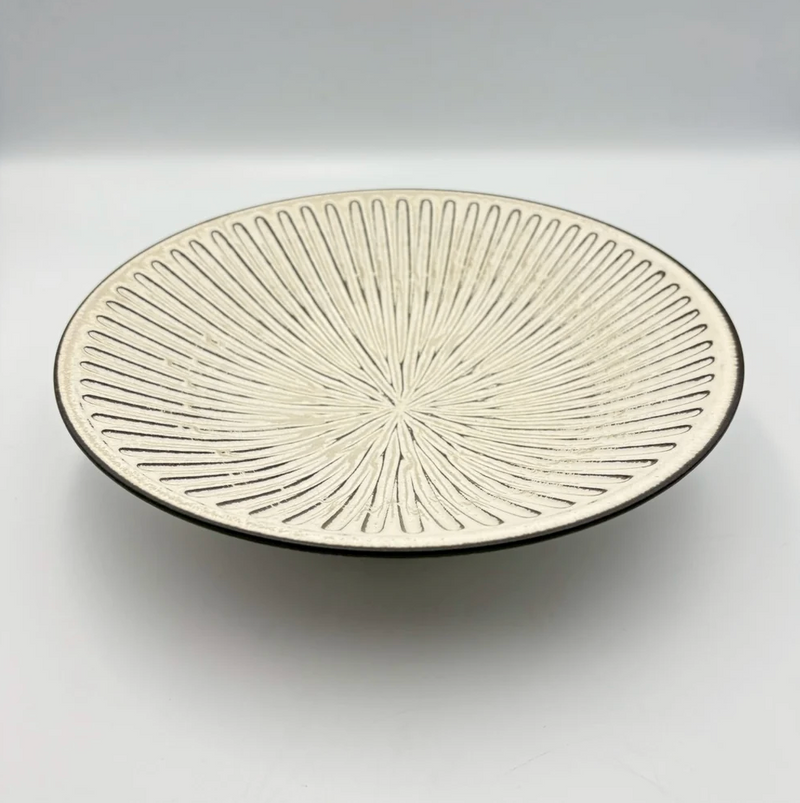 Hana Shinogi Large Plate, White