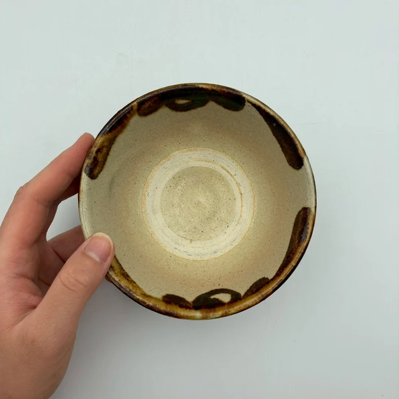 Okinawa ware bowl made by hand in Okinawa, Japan