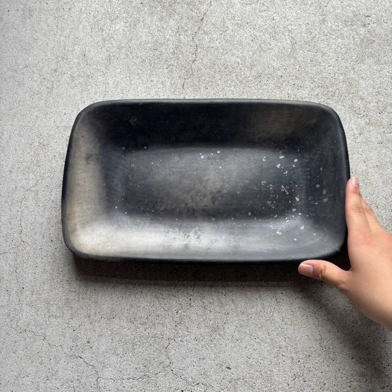 Carbonized Yakishime Square Bowl