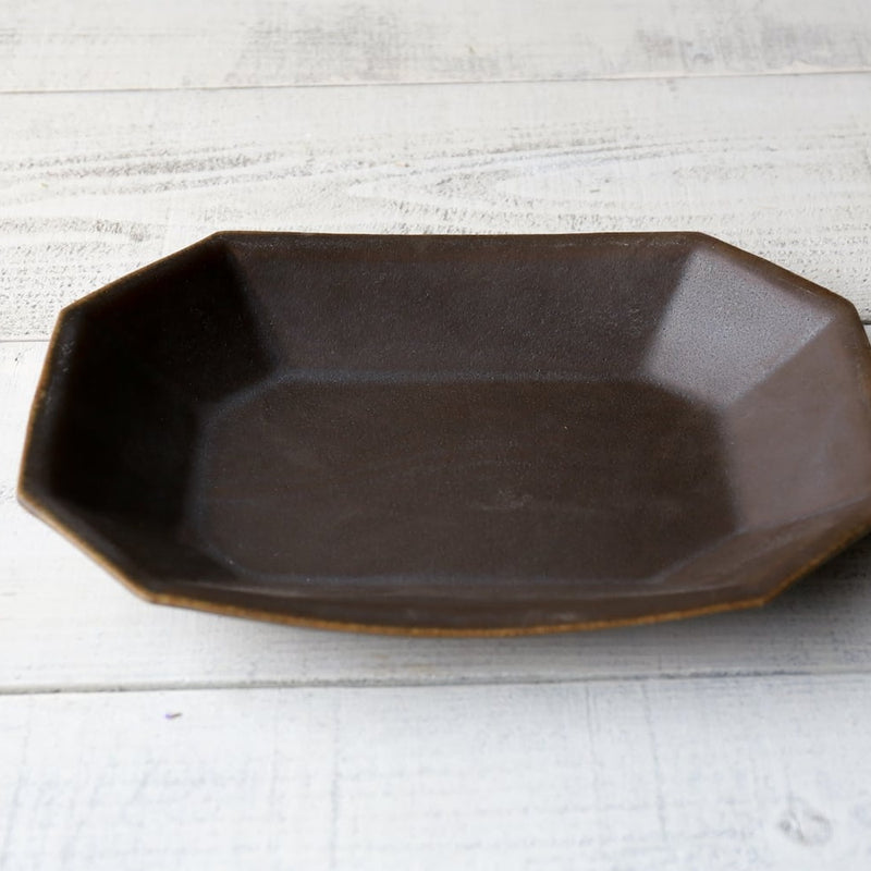 Rust Glaze Octagonal Deep Bowl (Large)