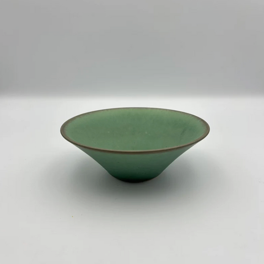 Fine Crystal Green Glaze Morning Glory Bowl S