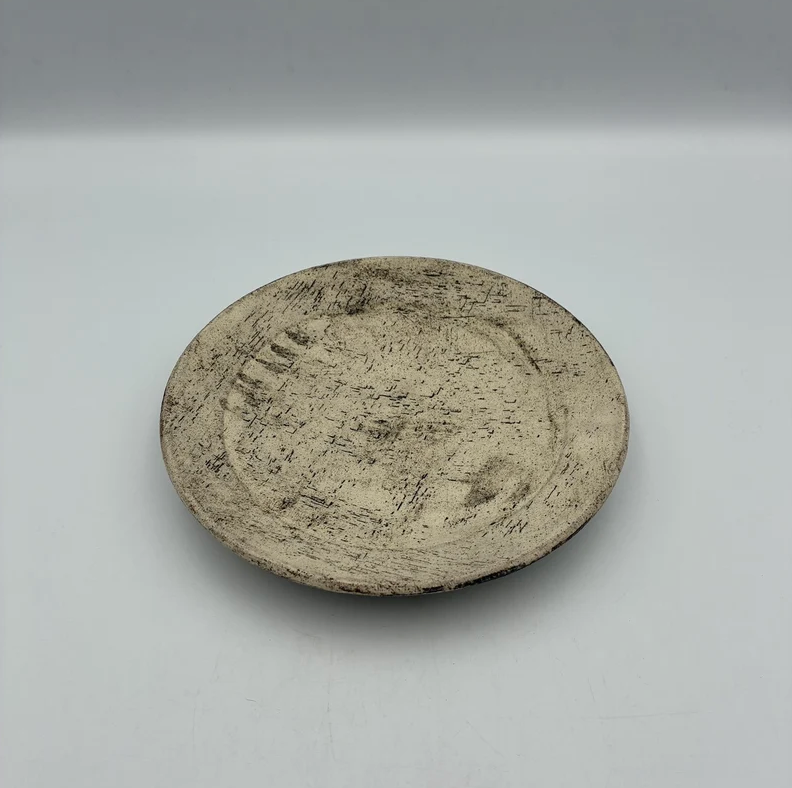 White plate from Okinawa, handmade in Japan