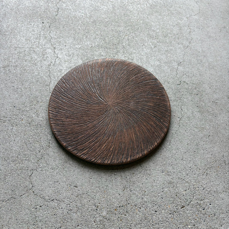 Brown plate from Kasama, handmade in Japan