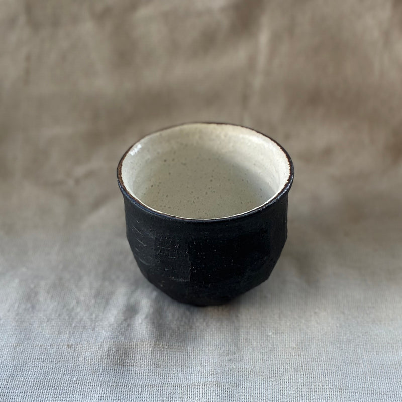 Black teacup from Miyazaki, handmade in Japan