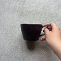 Black matte shinogi-patterned mug