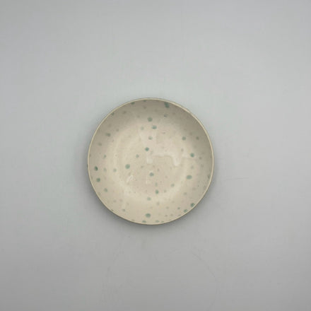 Tenten Dotted Plate, Blue on White — Mino. Handmade Gifu ware from Japan.