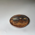 Inbe-de Black Round Plate — Bizen Ware. Handmade Bizen ware from Japan.