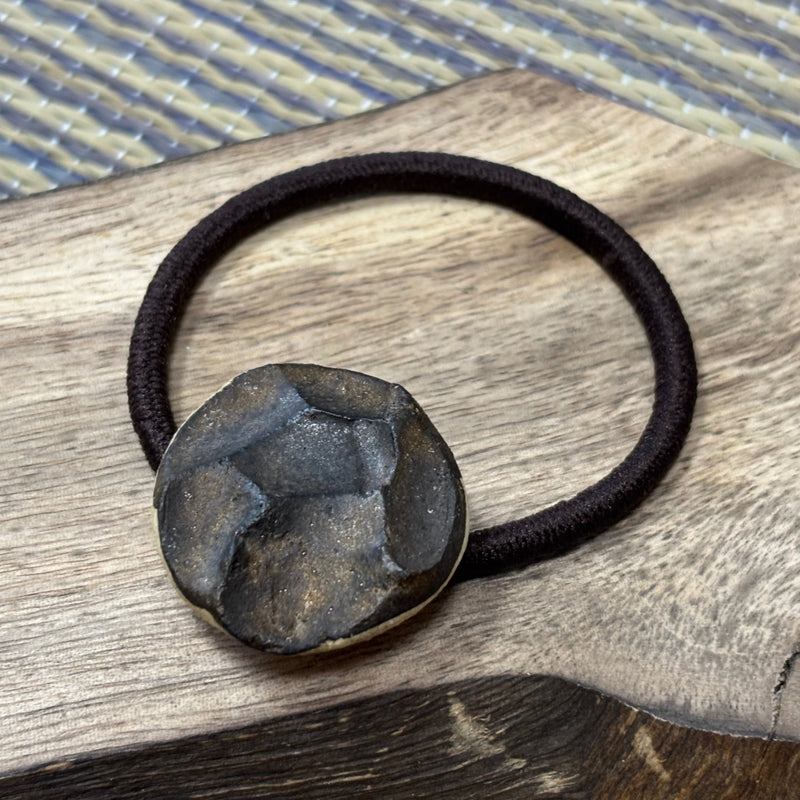 Black incense holder from Seto, handmade in Japan