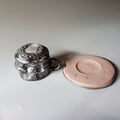 Hikidashi-guro Coffee Cup & Saucer — Bizen, shipped worldwide from Kyoto