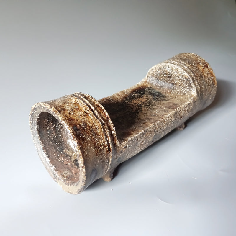Japanese black plate from Bizen — Bizen ware