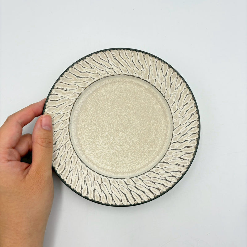 Shinogi Rim Plate 5-sun, White