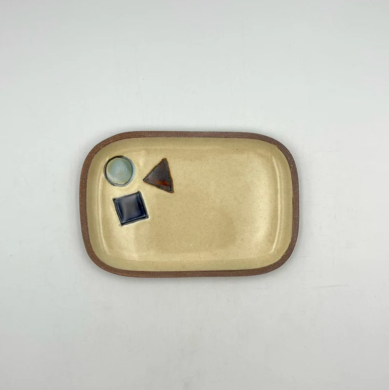 Small Rectangular Plate No.3 — Okinawa. Handmade Okinawa ware from Japan.