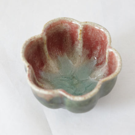 Red Enamel Flower Small Bowl