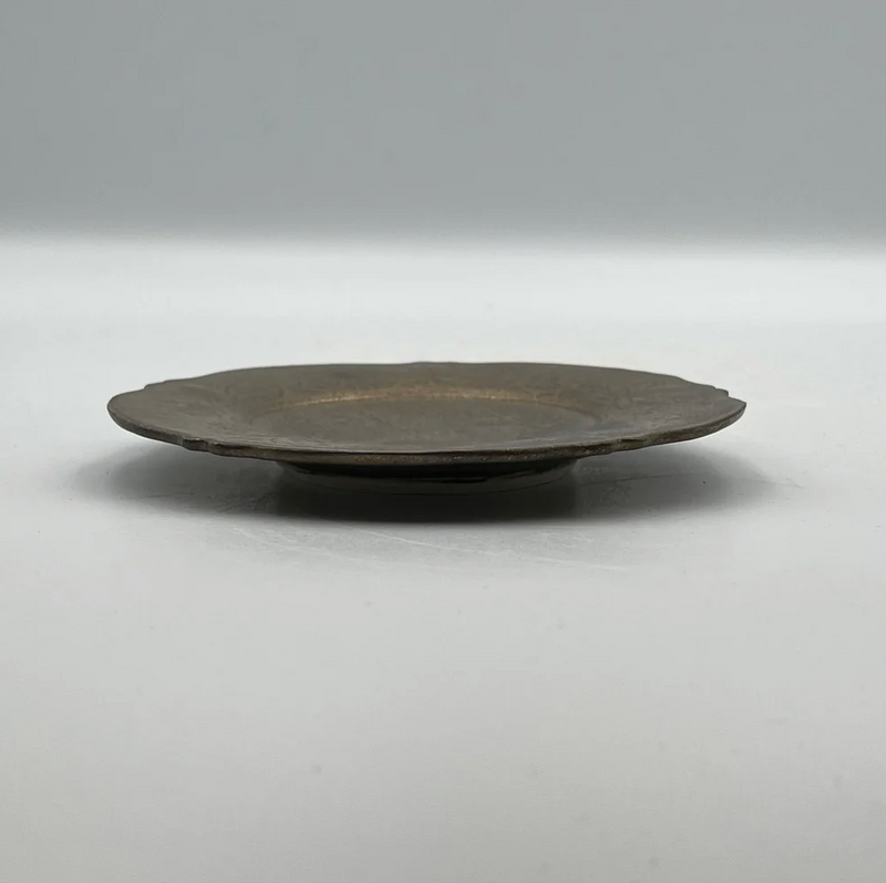 Bronze glaze, floral arabesque, fluted small plate