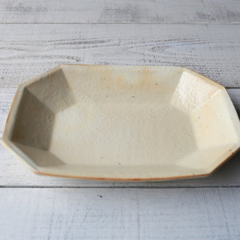 Iron oxide glaze, octagonal deep bowl, large