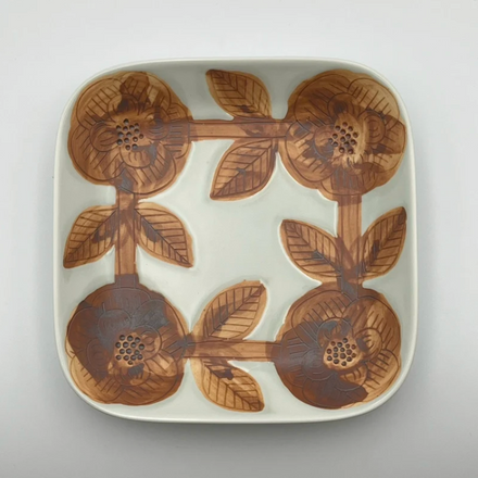 Square Plate, Flower
