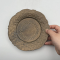 Bronze Glaze Arabesque Scalloped Plate