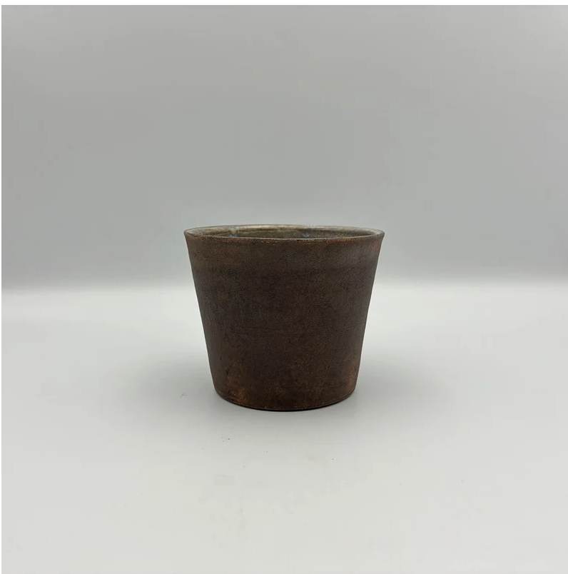 Brown mug from Okinawa, handmade in Japan
