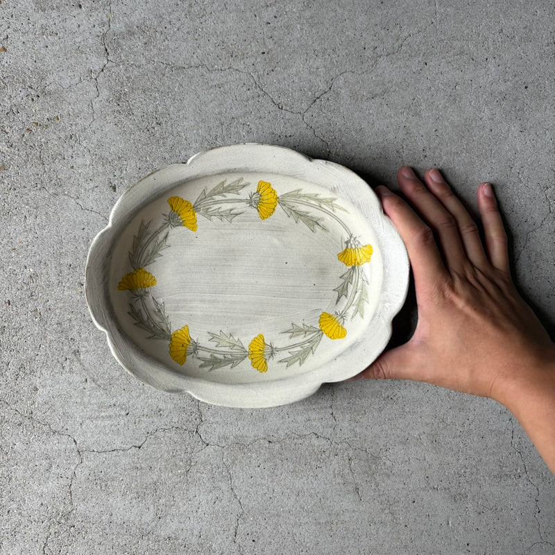 Large Painted Oval Bowl