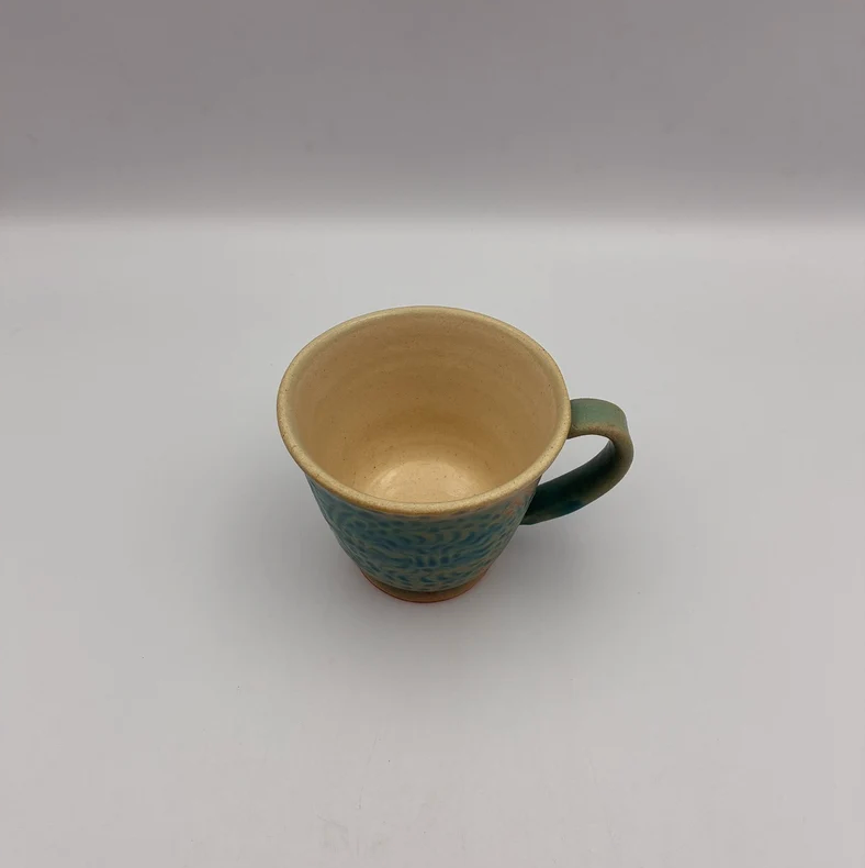 Blue mug from Okinawa, handmade in Japan