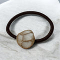 Ceramic Hair Tie, Brown. Handmade Seto ware from Japan.
