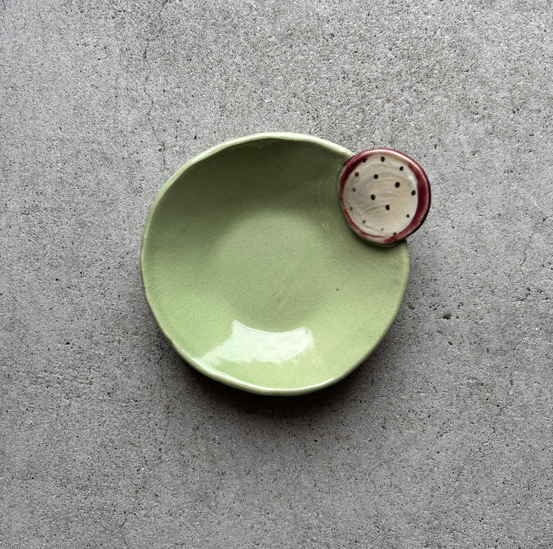Joined Bowl, Dragon Fruit — Okinawa. Handmade Okinawa ware from Japan.