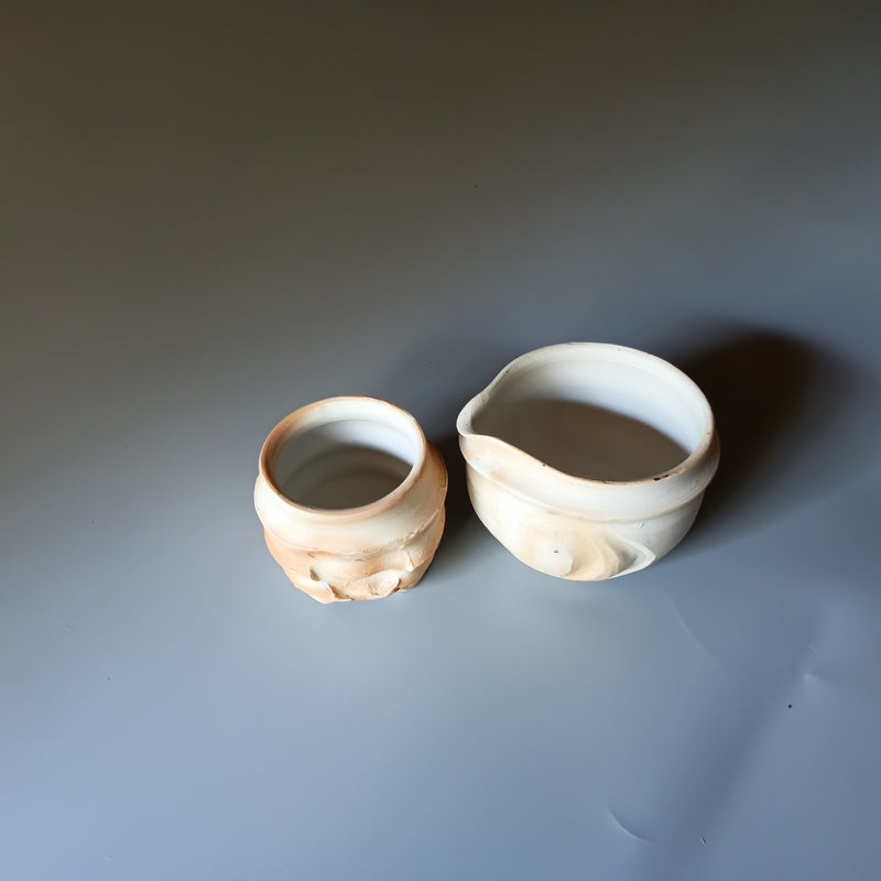 White set from Bizen, handmade in Japan