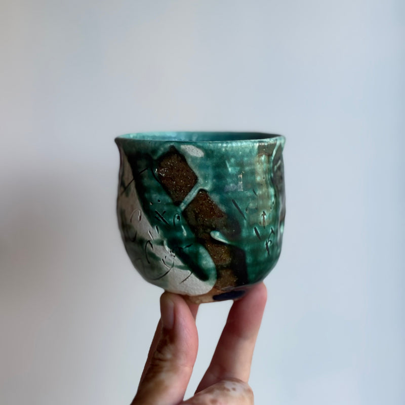 Miyazaki ware teacup made by hand in Miyazaki, Japan
