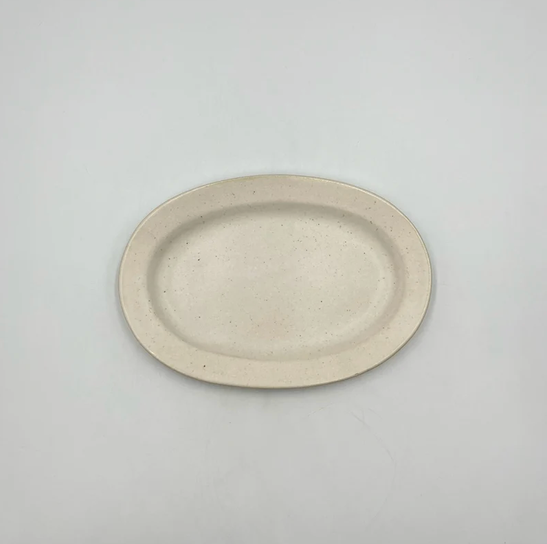 Handmade Okinawa ware plate, one of a kind