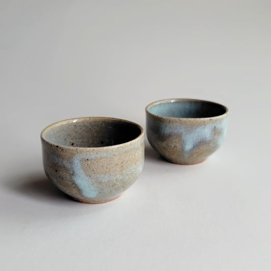 Pinched Ash Glaze Guinomi Sake Cup